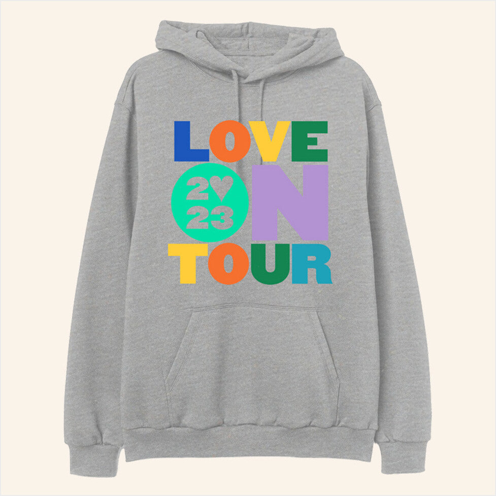 New 2025 Love On Tour 2023 Gray Hoodie Harry Styles Merch Birthday Gift Ideas For Her