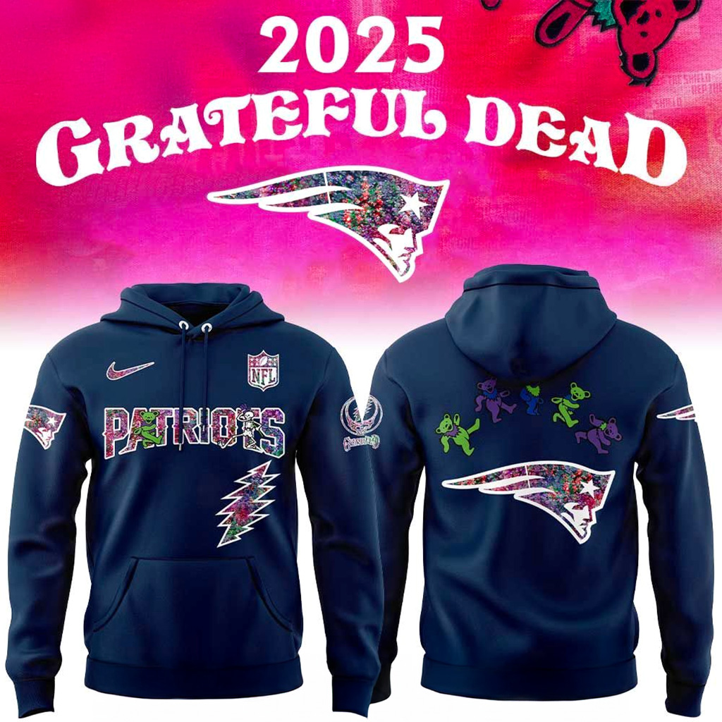 New England Patriots Grateful Dead Night 2025 Hoodie Patriots Merch Football Themed Gifts