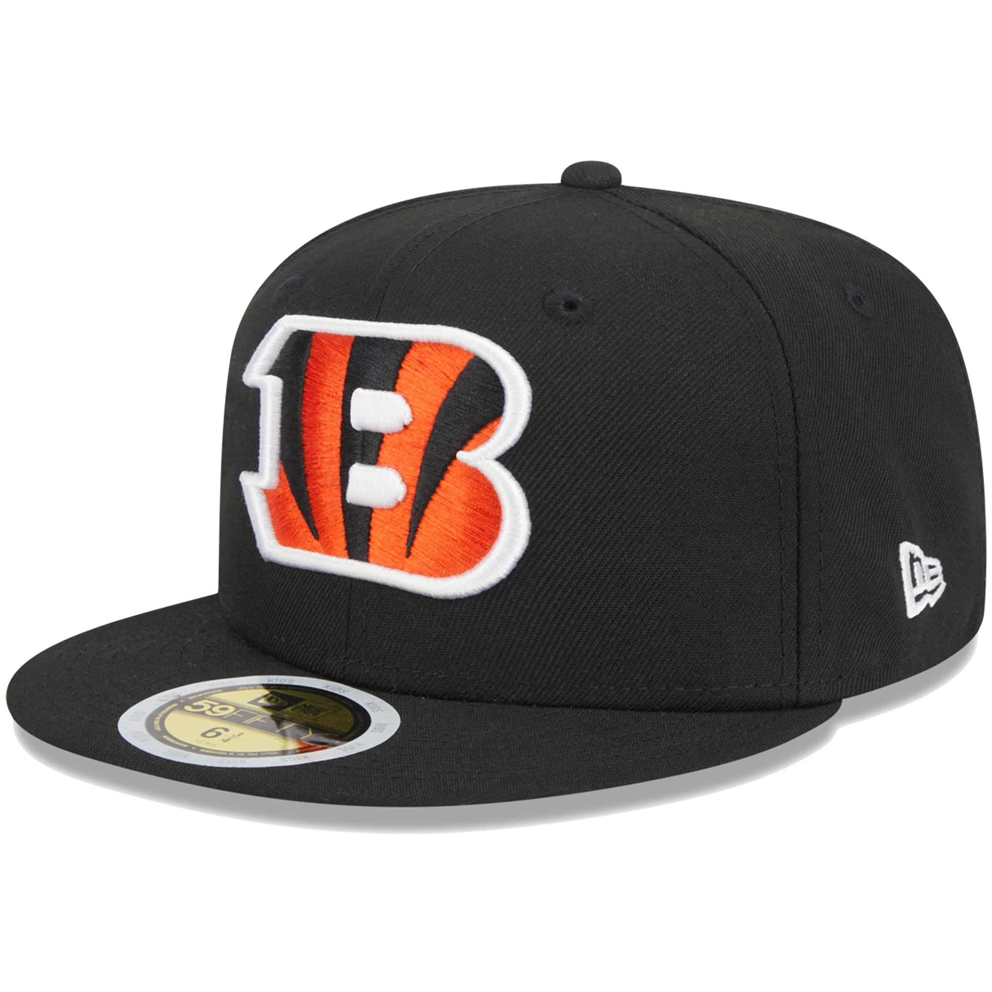 New Era Black Cincinnati Bengals Main 59FIFTY Fitted Hat Embroidered