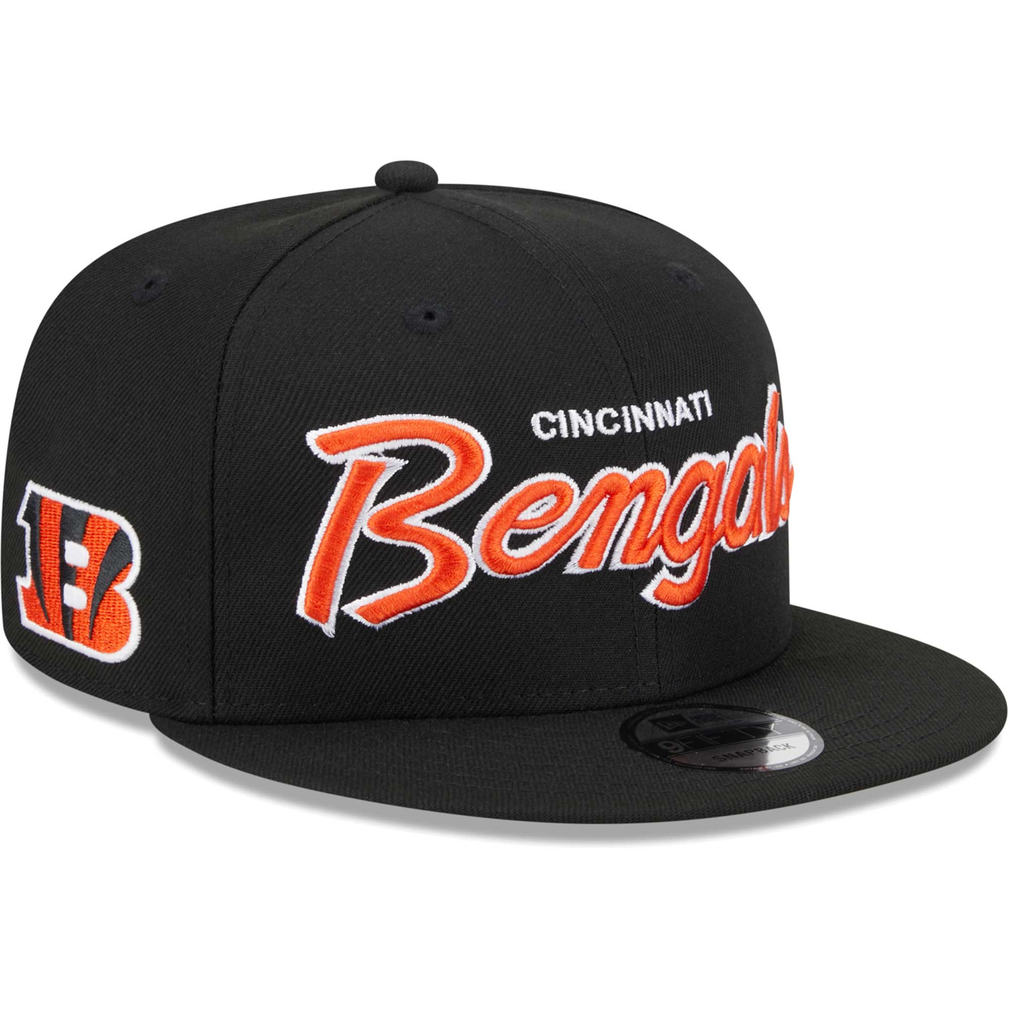 New Era Black Cincinnati Bengals Snapback Hat Embroidered Presents For Dad
