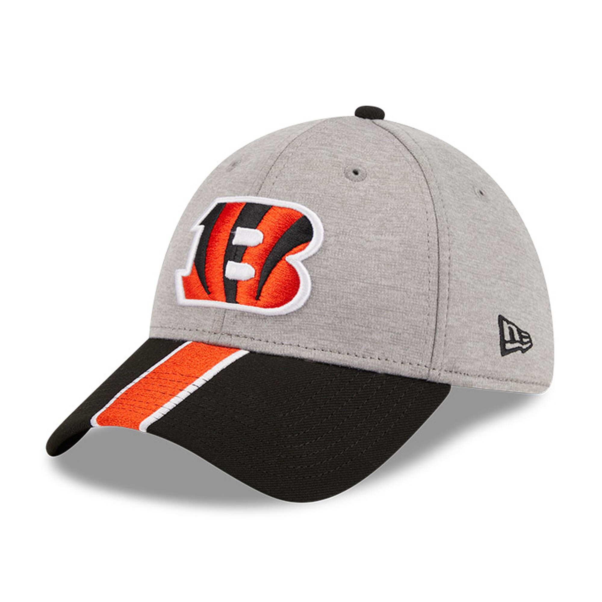New Era Heather GrayBlack Cincinnati Bengals Striped 39THIRTY Flex Hat Embroidered