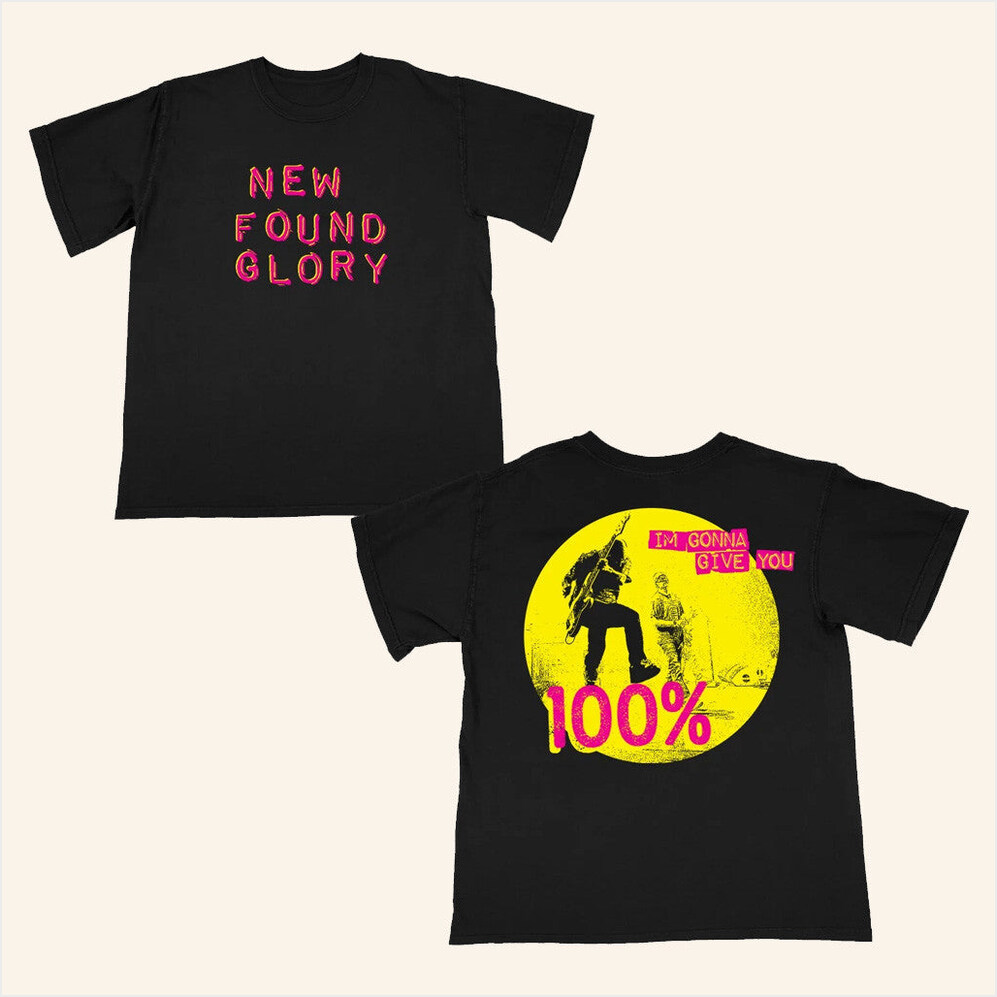 New Found Glory 100 Black T-Shirt Pure Noise Merch Presents For Dad Birthday Gifts For Besties