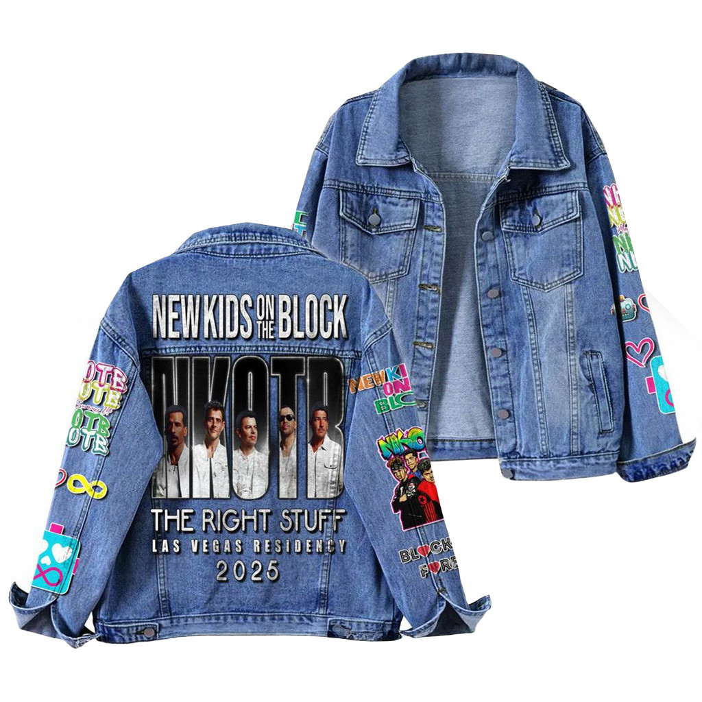 New Kids On The Block The Right Stuff Las Vegas Residency 2025 Denim Jacket New Kids Merch