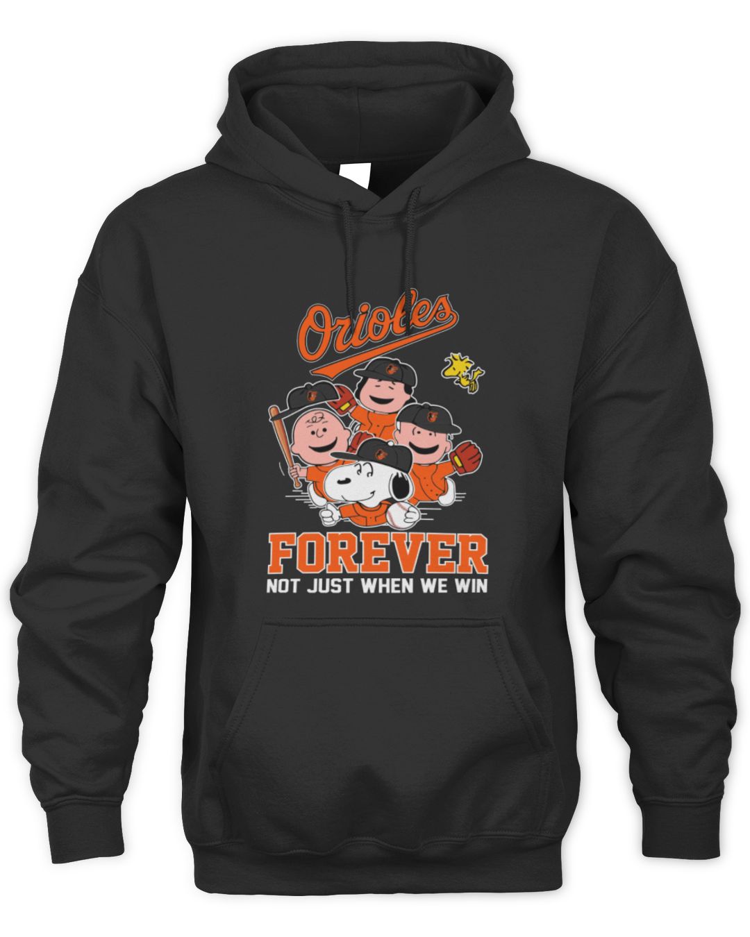 New Official Baltimore Orioles Forever Not Just When We Win Snoopy Charlie Brown Logo Hoodie 