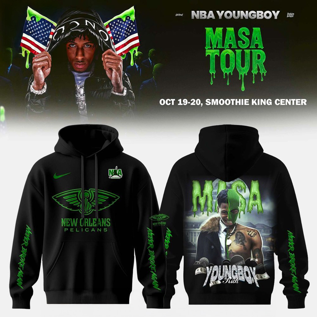New Orleans Pelicans X Young Boy Masa Tour Merch Hoodie Pelicans Merch Best Gifts For Dad