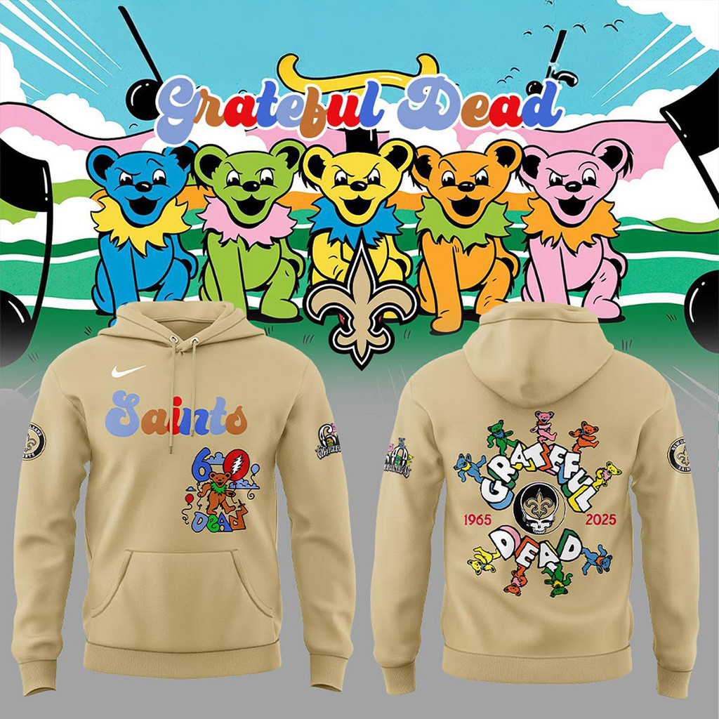 New Orleans Saints 60Th Anniversary Grateful Dead Hoodie New Orleans Saints Merch Fans Gifts
