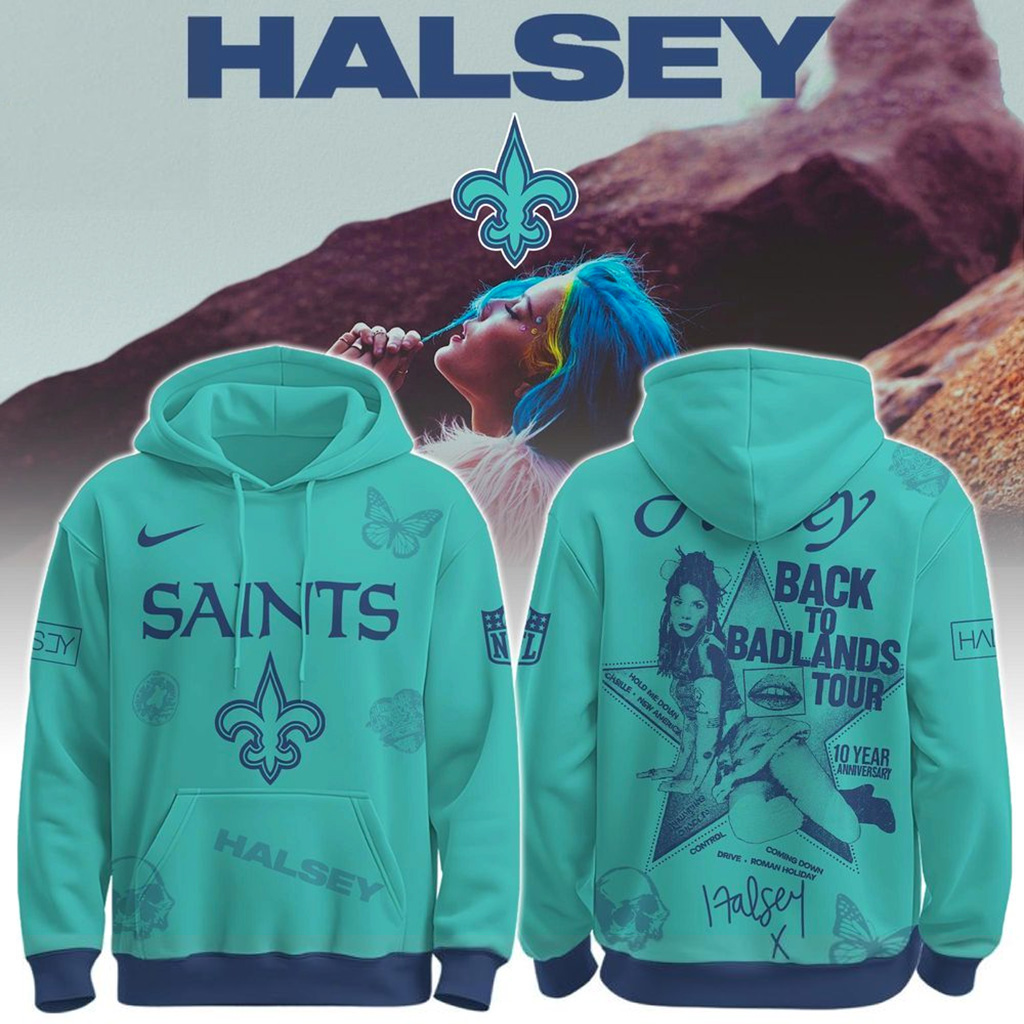 New Orleans Saints X Halsey Back To Badlands Tour Hoodie Saints Merch Football Themed Gifts
