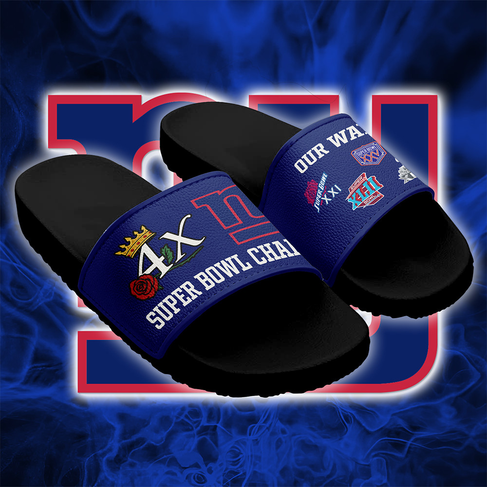 New York Giants Slide Sandals Best Gifts For Football Fans