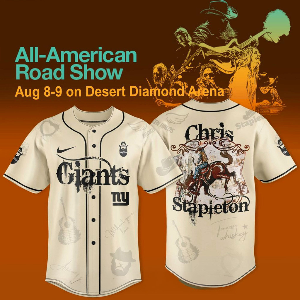 New York Giants X Chris Stapleton All American Road Show 2025 Jersey Giants Merch Him Gifts