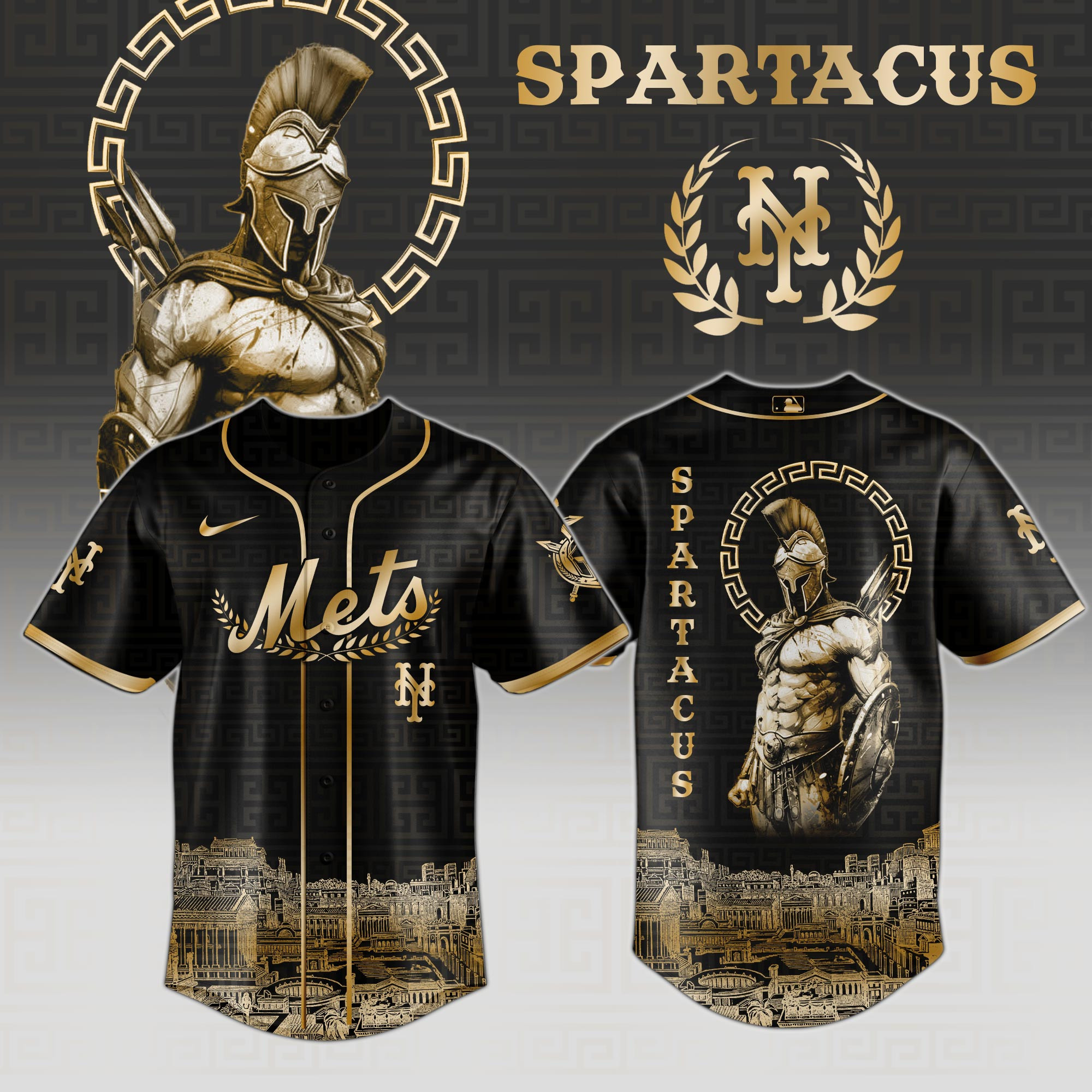 New York Mets Mlb X Spartacus Baseball Jersey For Fans