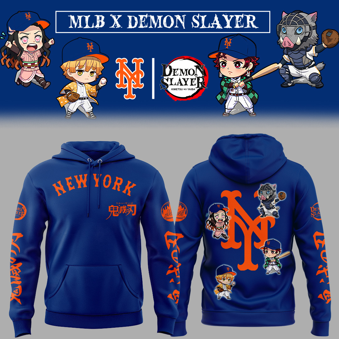 New York Mets X Demon Slayer 2025 Hoodie Baseball Enthusiast Gifts For Demon Slayer Lovers