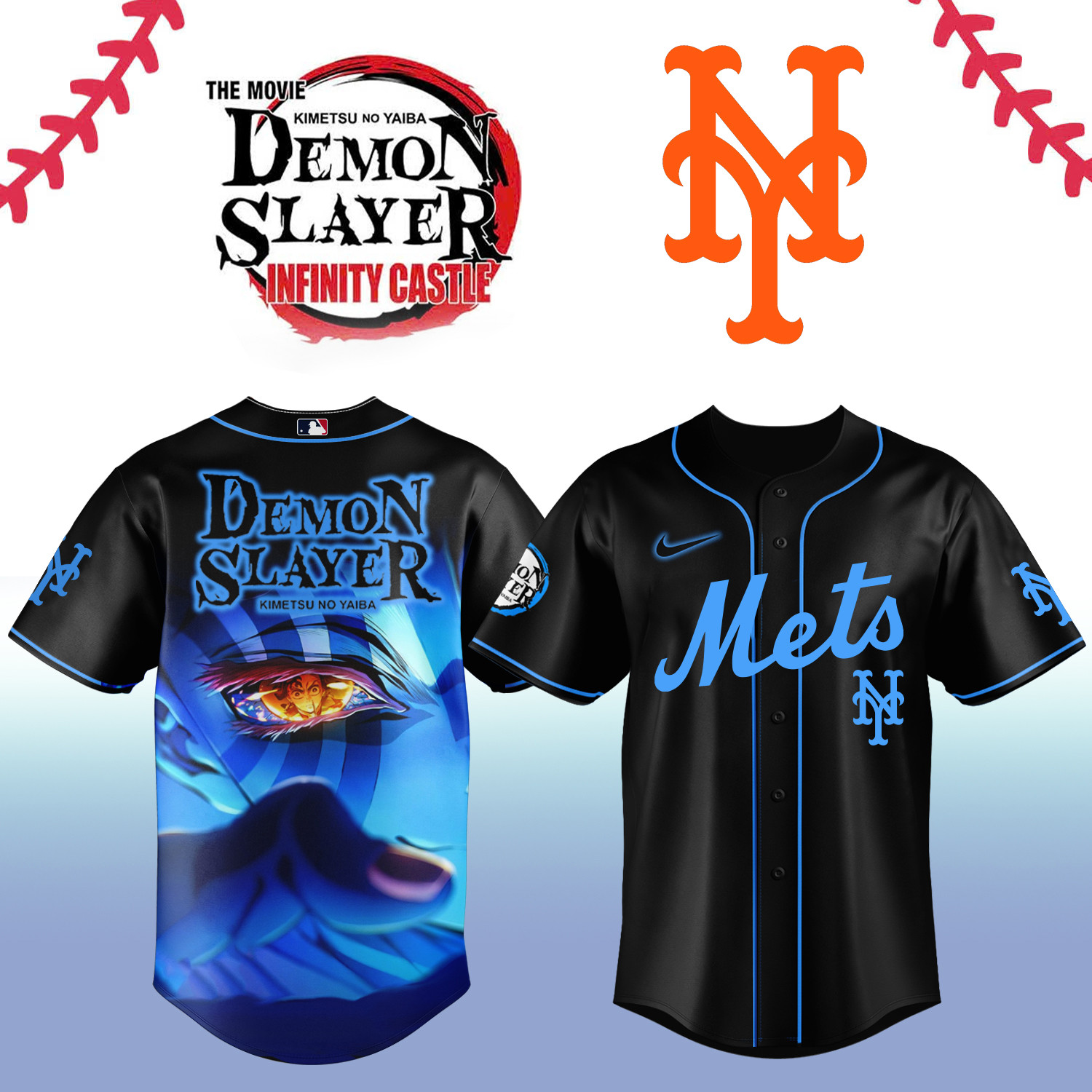New York Mets x Demon Slayer Akaza Jersey 2025 Gift Ideas For Baseball Fans