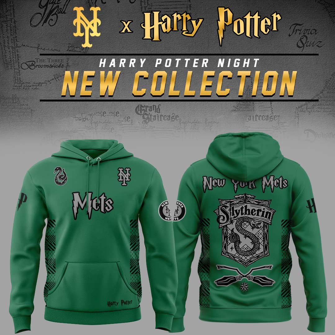New York Mets X Harry Potter Night Slytherin House Hoodie Unique Merch Gifts For Slytherin Lovers