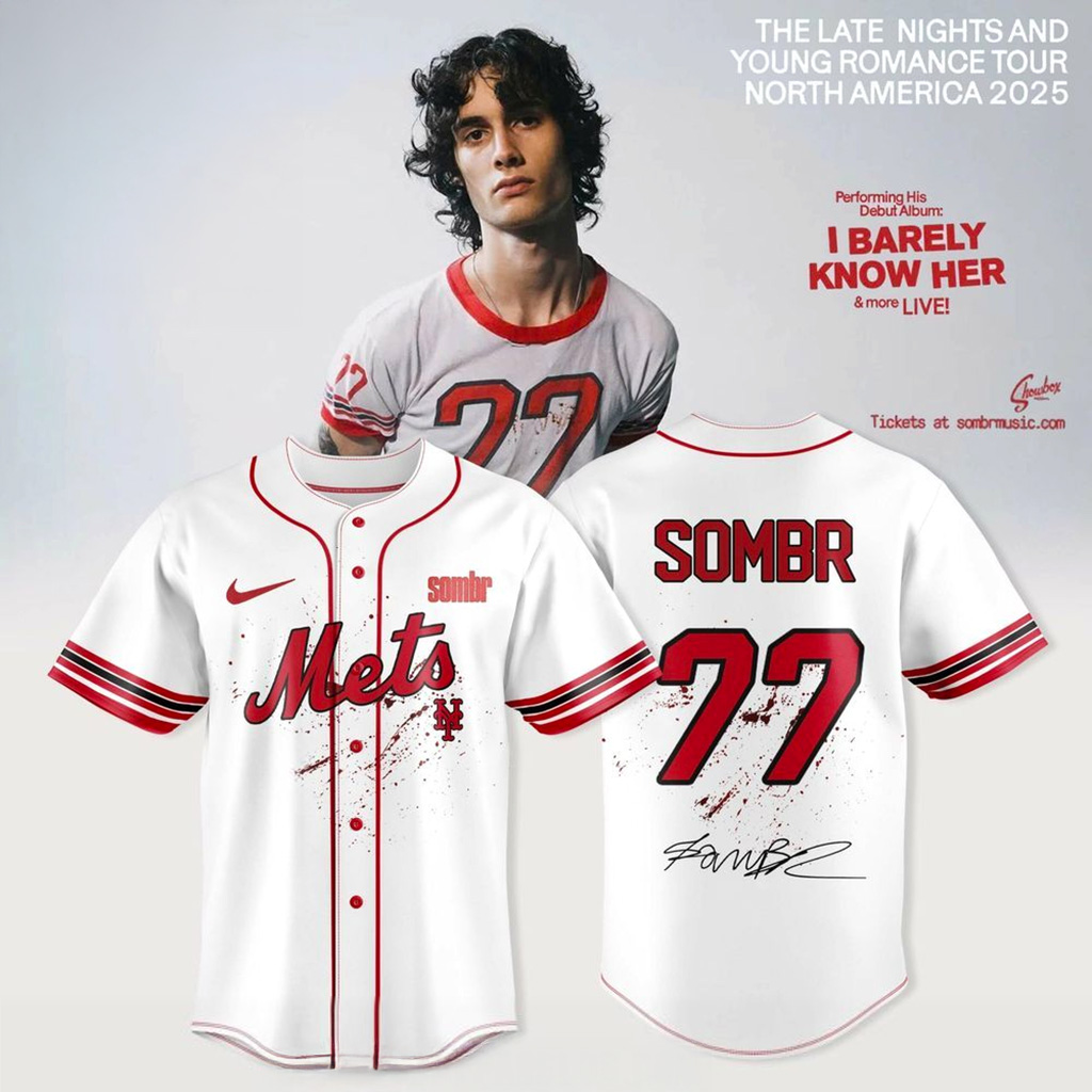 New York Mets X Sombr The Late Nights Young Romance Tour Jersey Mets Merch Gifts For Fans