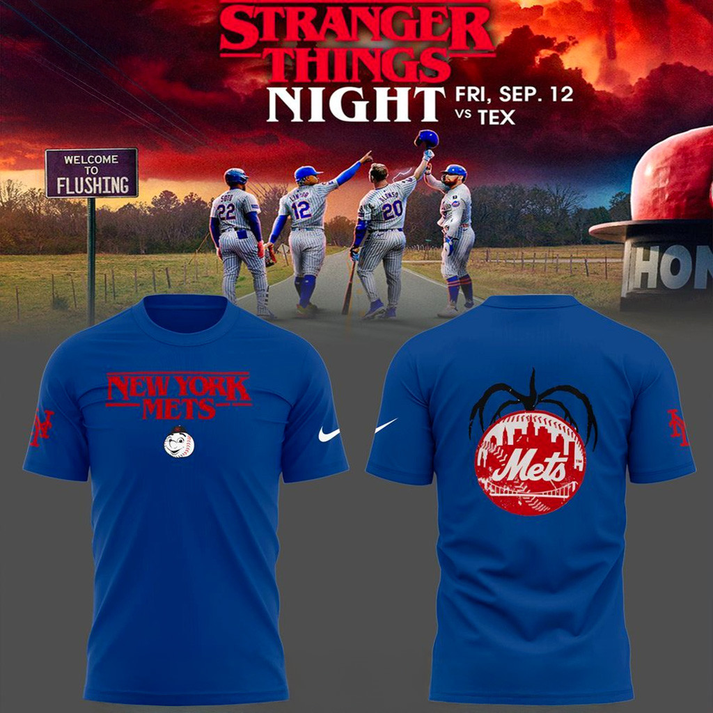 New York Mets X Stranger Things Night 25 T-Shirt New York Mets Merch Gifts For Husband
