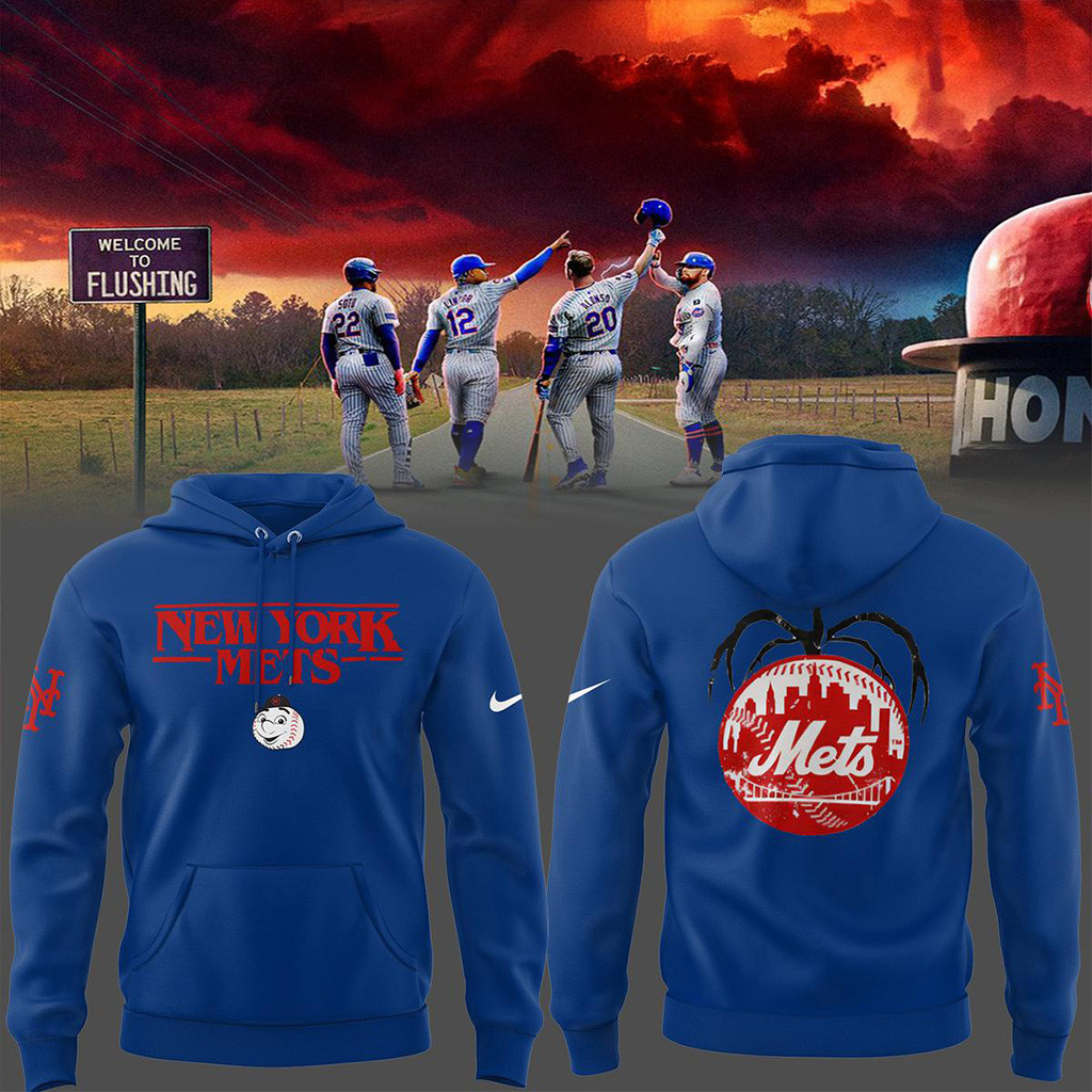 New York Mets X Stranger Things Nights Hoodie Mets Merch Christmas Gifts For Dad