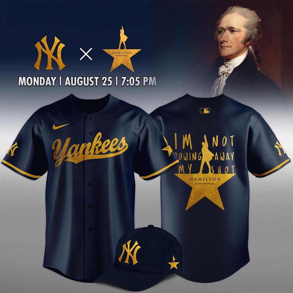 New York Yankees Mix Hamilton An American Musical 2025 Jersey Yankees Merch Dad Gifts