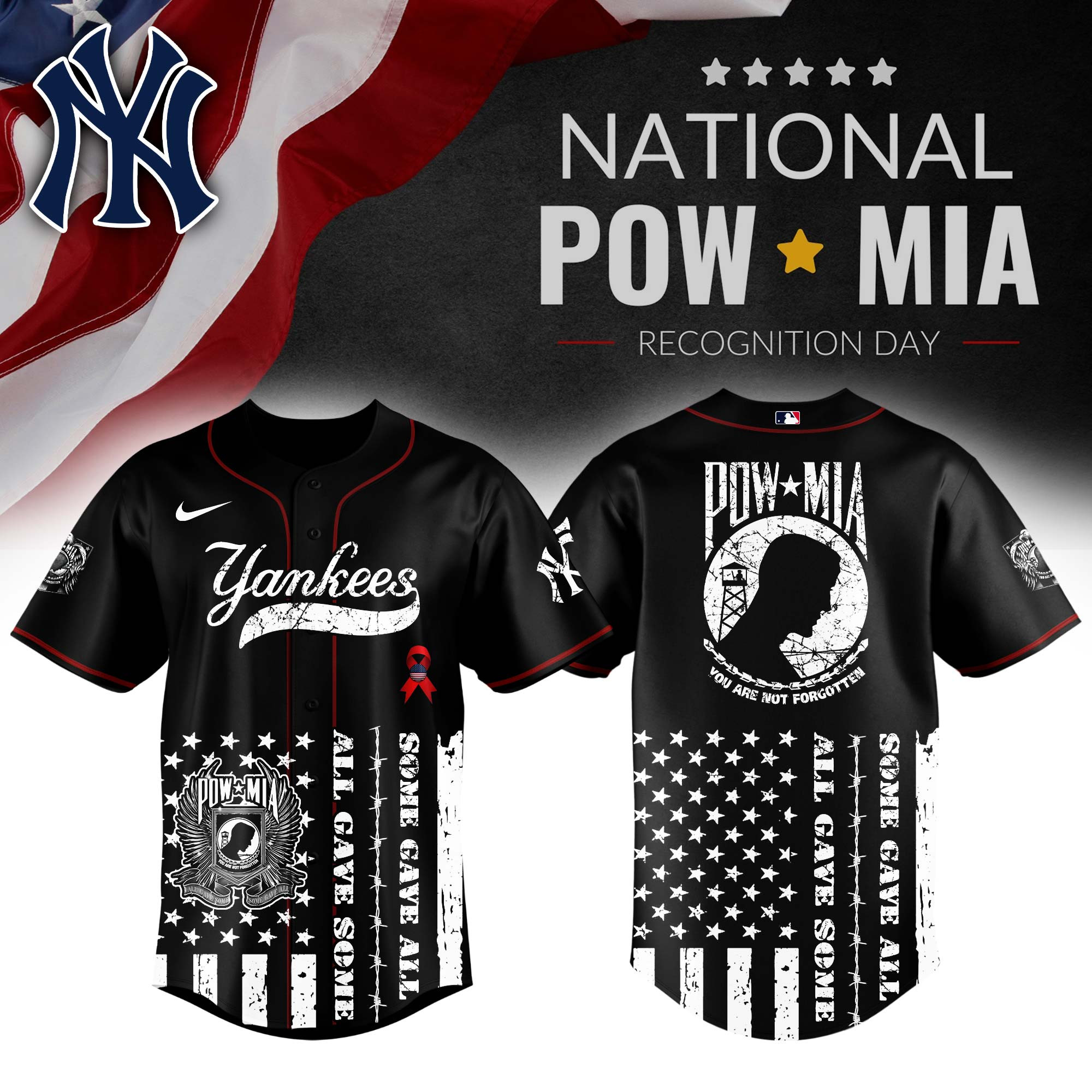 New York Yankees Mlb X National Powmia Recognition Day Baseball Jersey For Fans