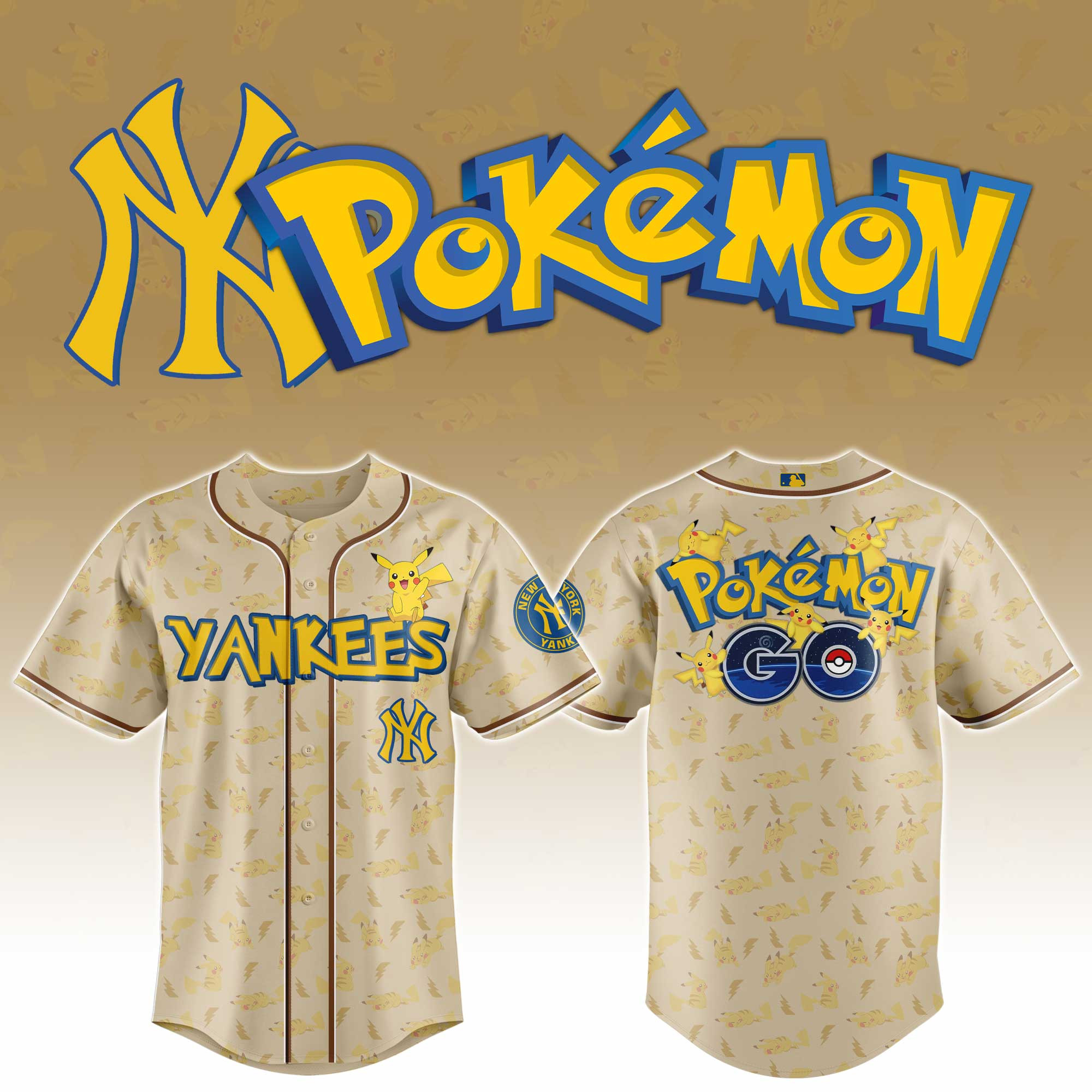 New York Yankees Mlb X Pokemon Go Master Baseball Jersey For Fans