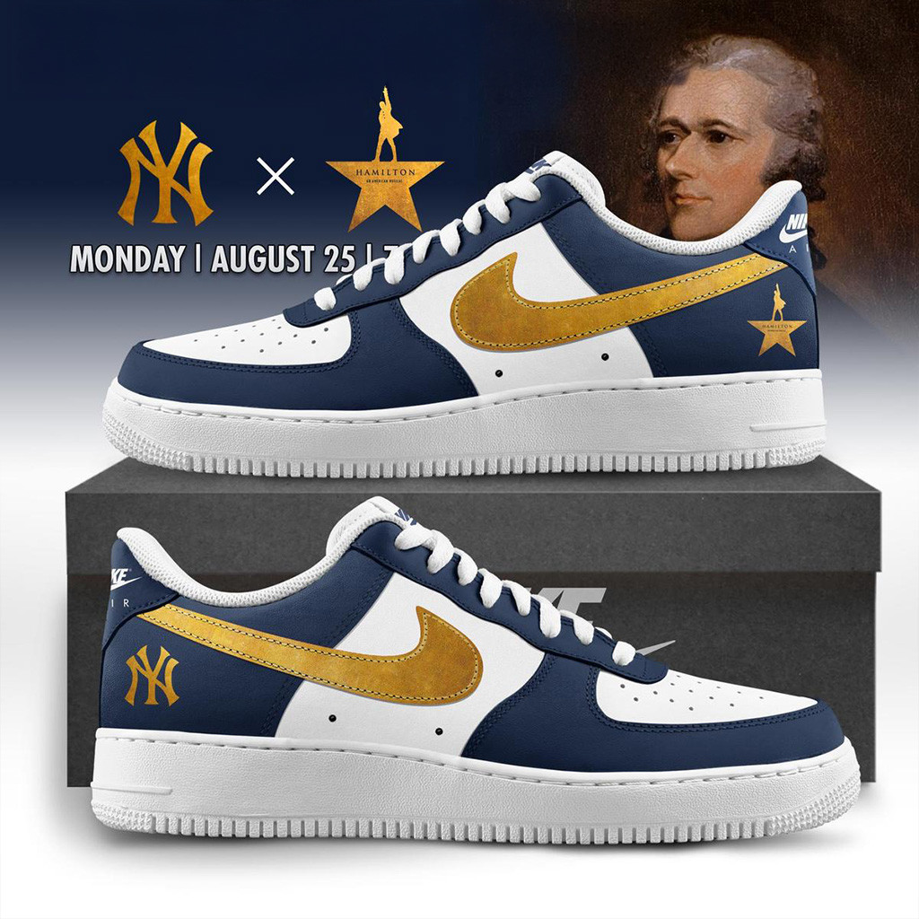 New York Yankees X Hamilton Air Force 1 Shoes Yankees Merch Gifts For Fans