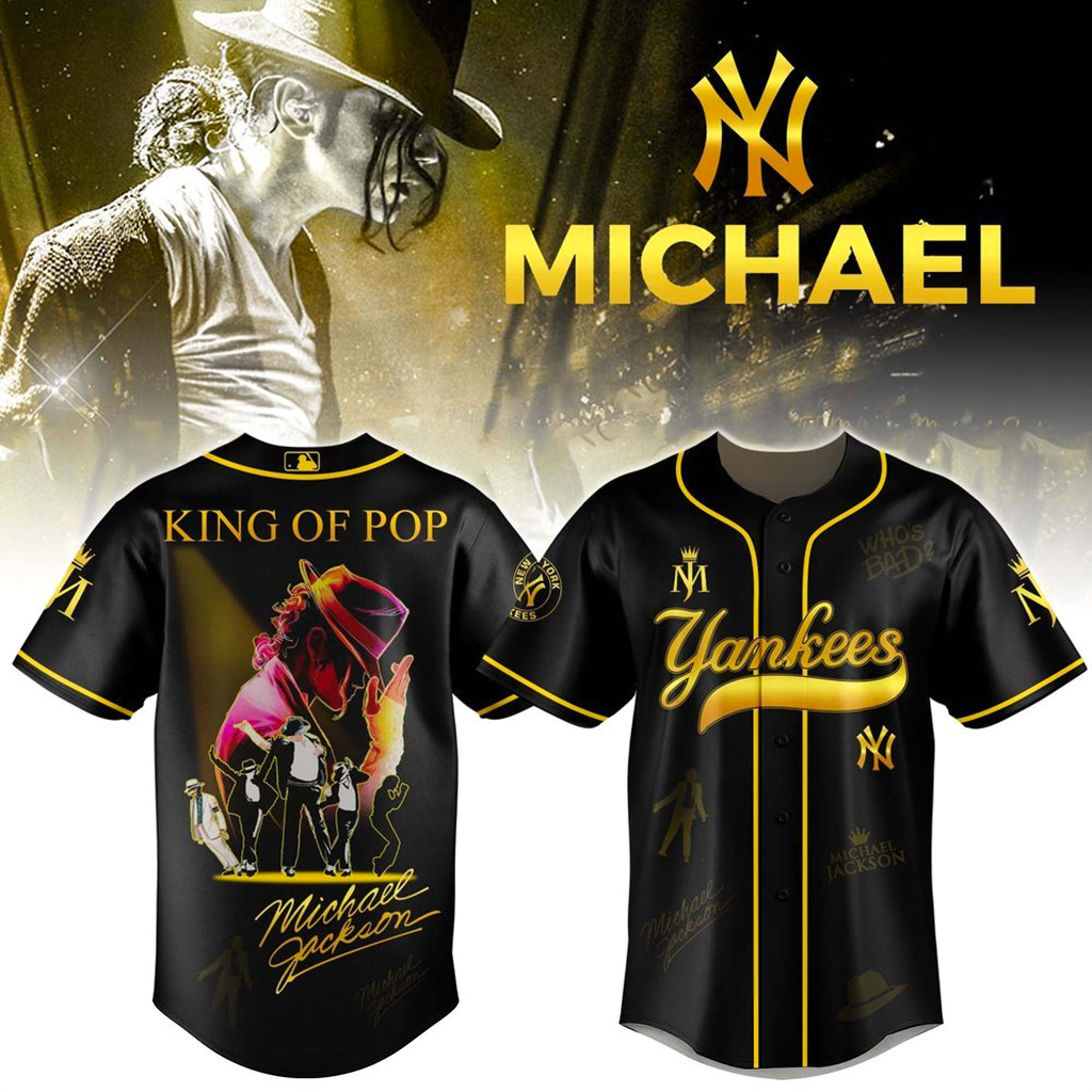 New York Yankees X Michael Jackson King Of Pop Jersey 2025 New York Yankees Merch Fans Gifts