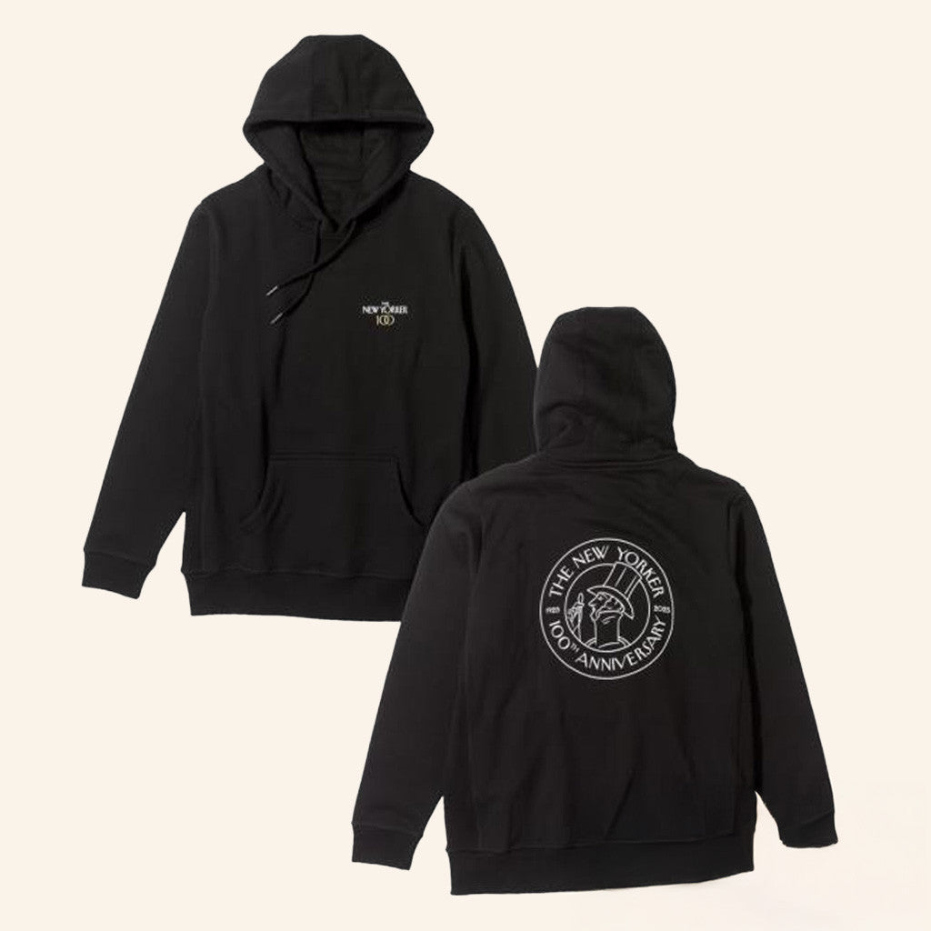 New Yorker Merch The 100Th Anniversary Hoodie Black Gifts For Friends