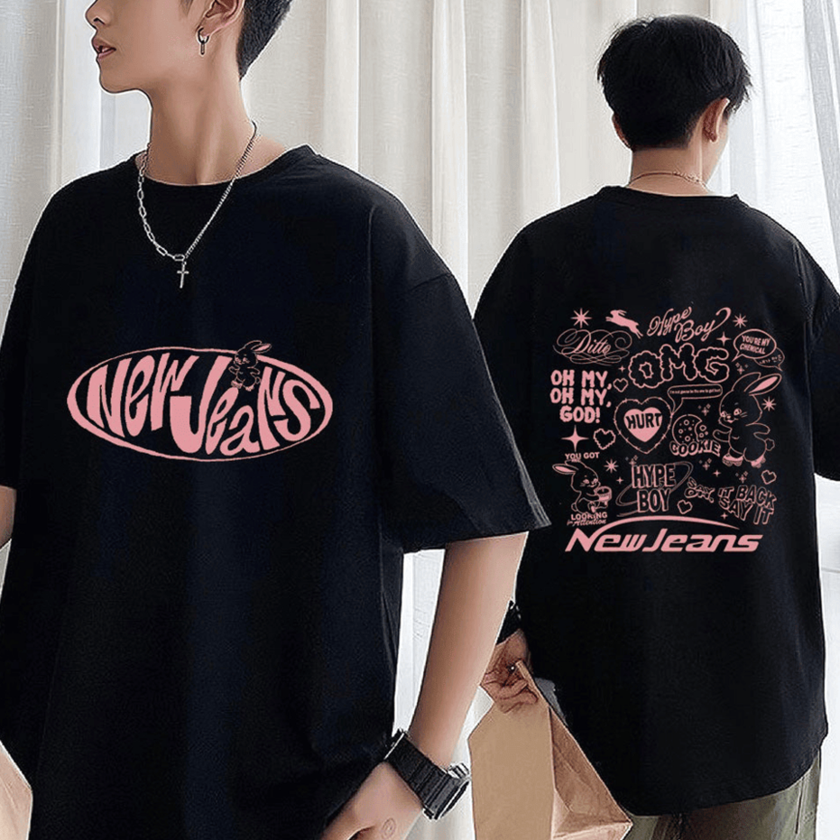 NewJeans Merch Kpop NewJeans T-Shirt Gifts For Kpop Fans Father's Day Gift for Husband