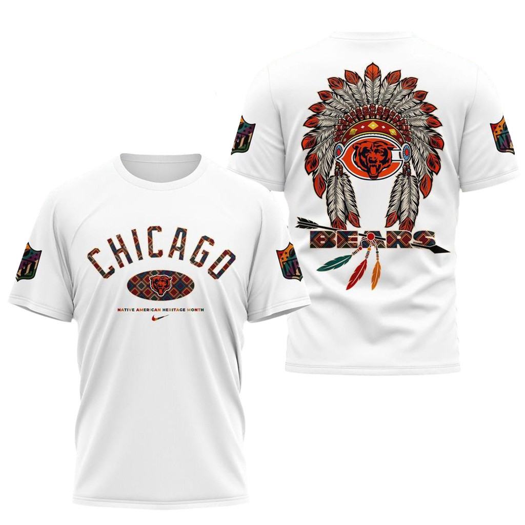 NFL Chicago Bears Native American Heritage Month New 3D Shirt Chicago Bears Merch For Fans