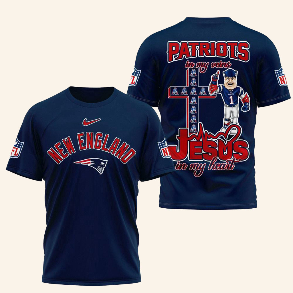 NFL New England Patriots Football And Jesus Shirt New England Patriots Merch Him Gifts