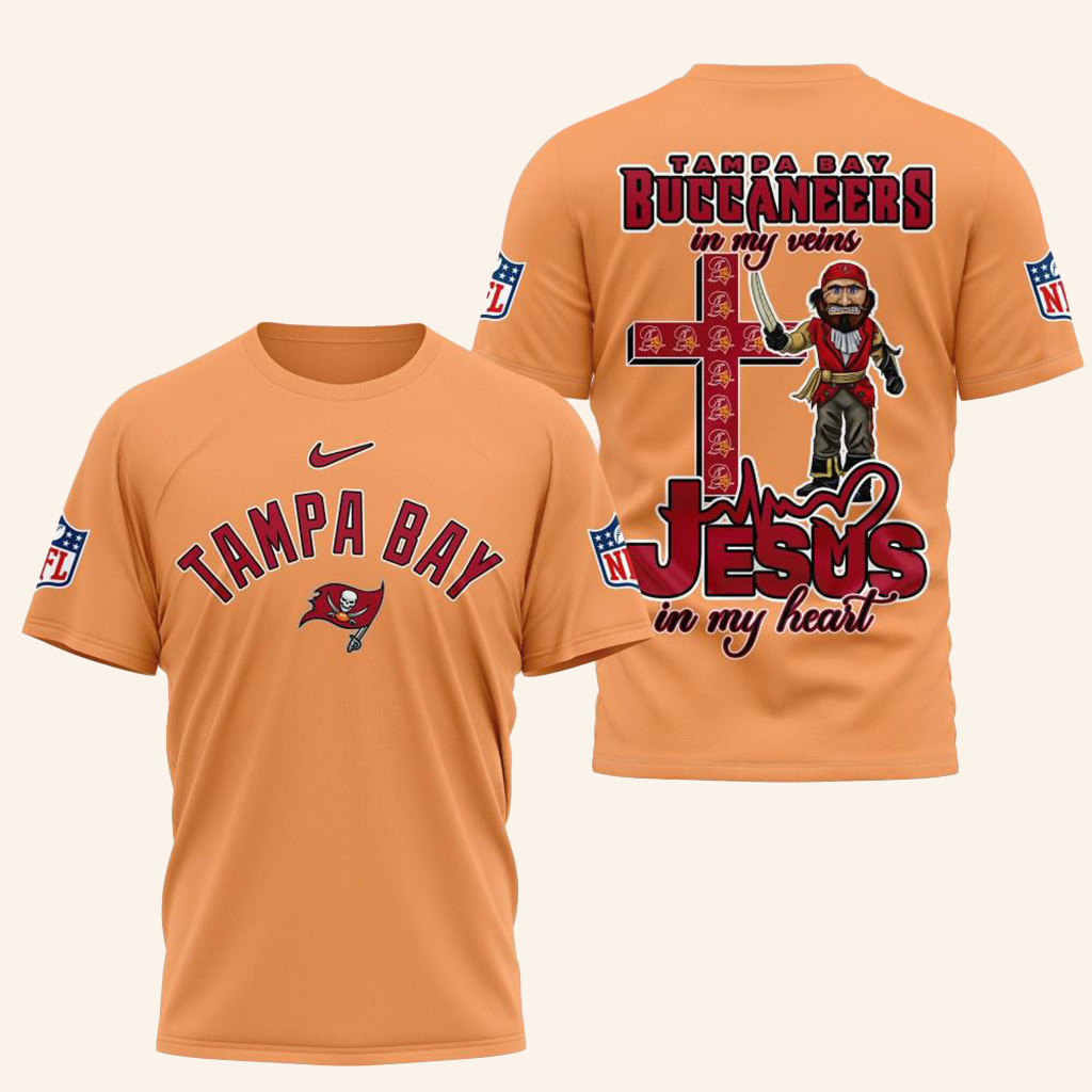 NFL Tampa Bay Buccaneers Football And Jesus Shirt Buccaneers Merch Gifts For Father
