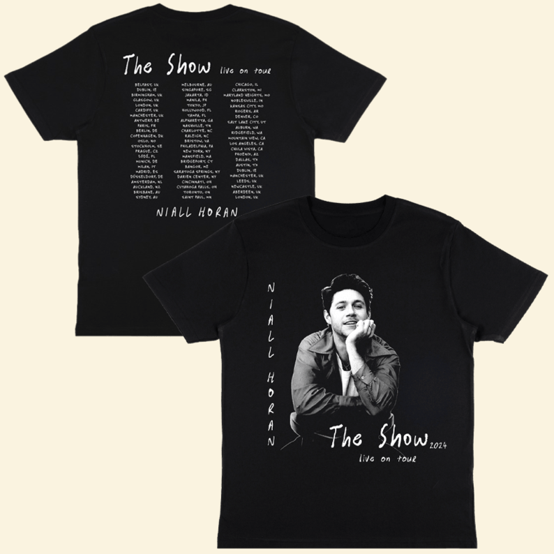 Niall Horan The Show Photo Dates Black T-Shirt Niall Horan Merch Dad Fathers Day Birthday Gifts