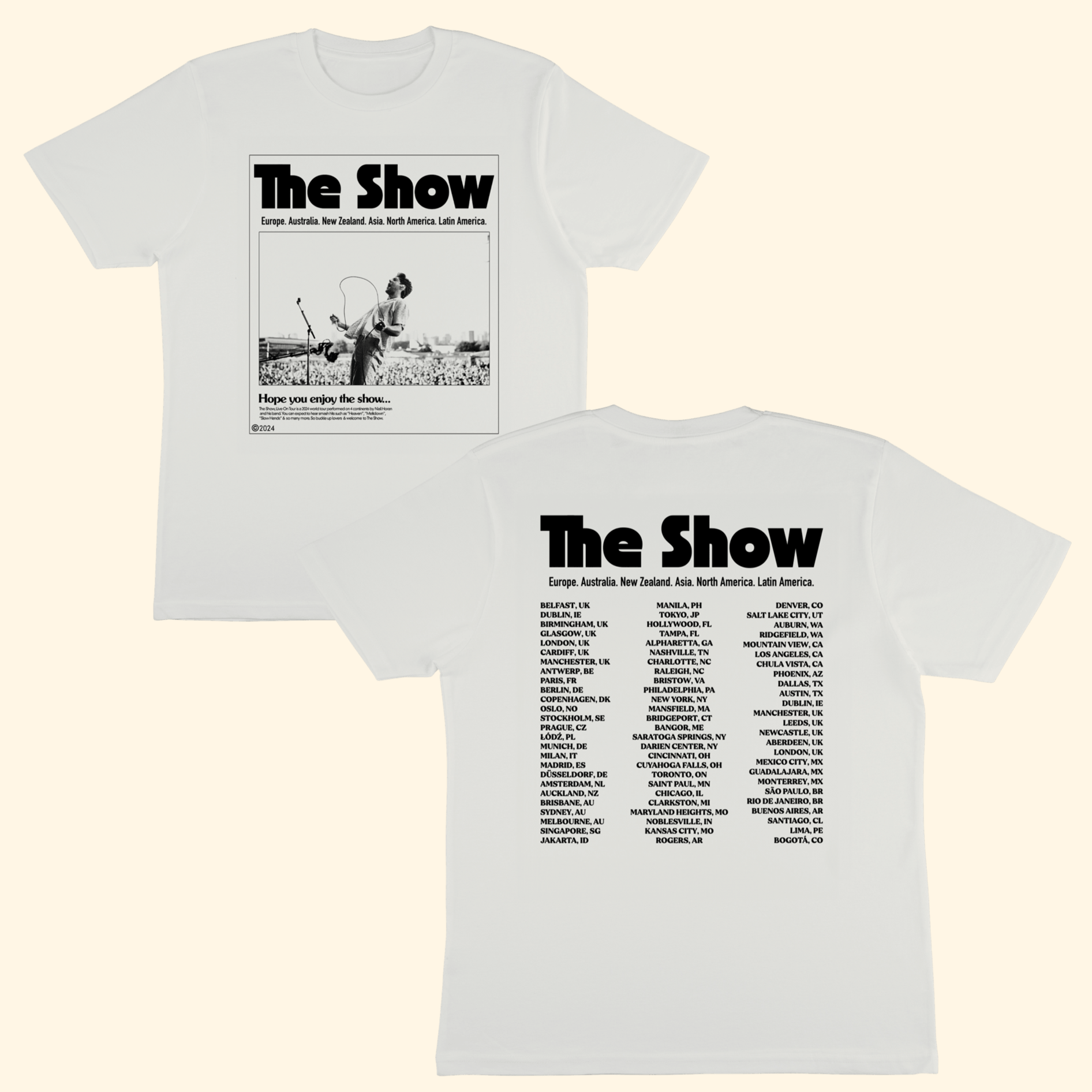 Niall Horan The Show Photo Dates Natural T-Shirt Niall Horan Merch Great Father's Day Gifts