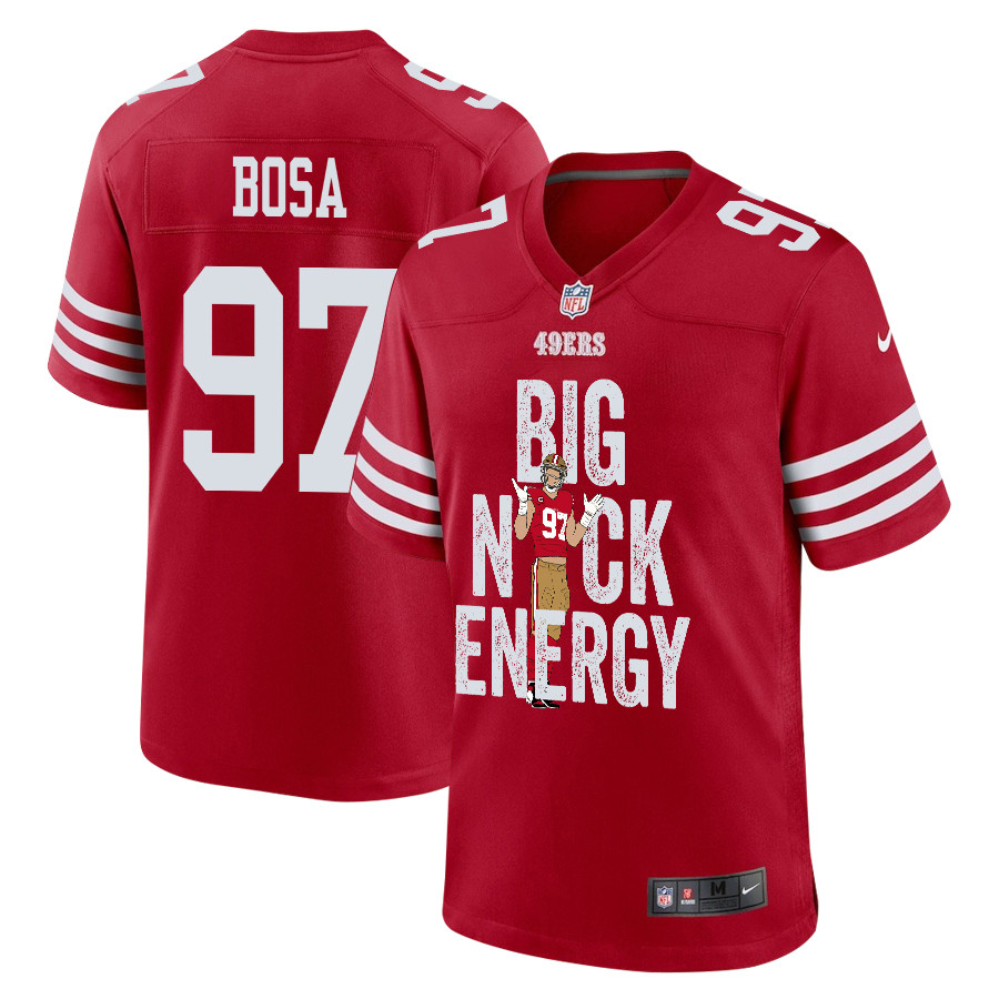 Nick Bosa 97 San Francisco 49ers Big Nick Energy Game Men Jersey - Scarlet - JSDV177