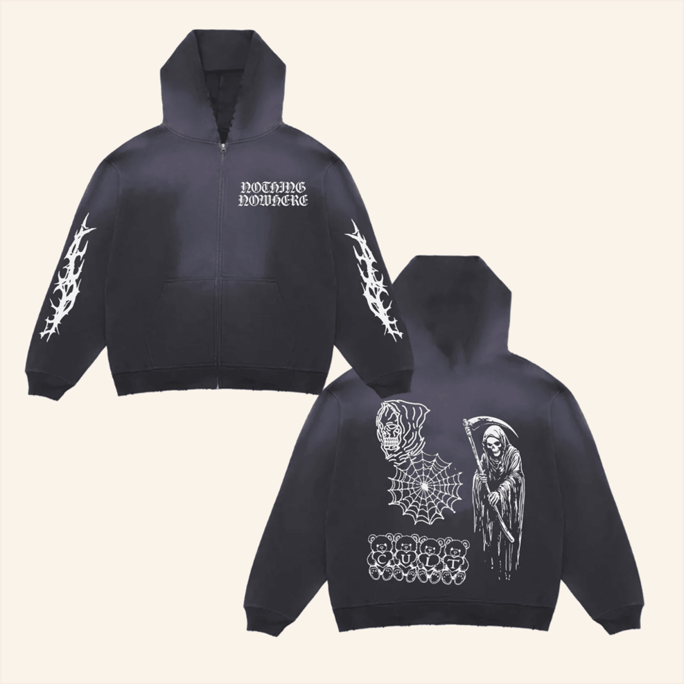 Nn Potassium Dye Zip Hoodie Nothing Nowhere Merch Good Birthday Gifts For Best Friend