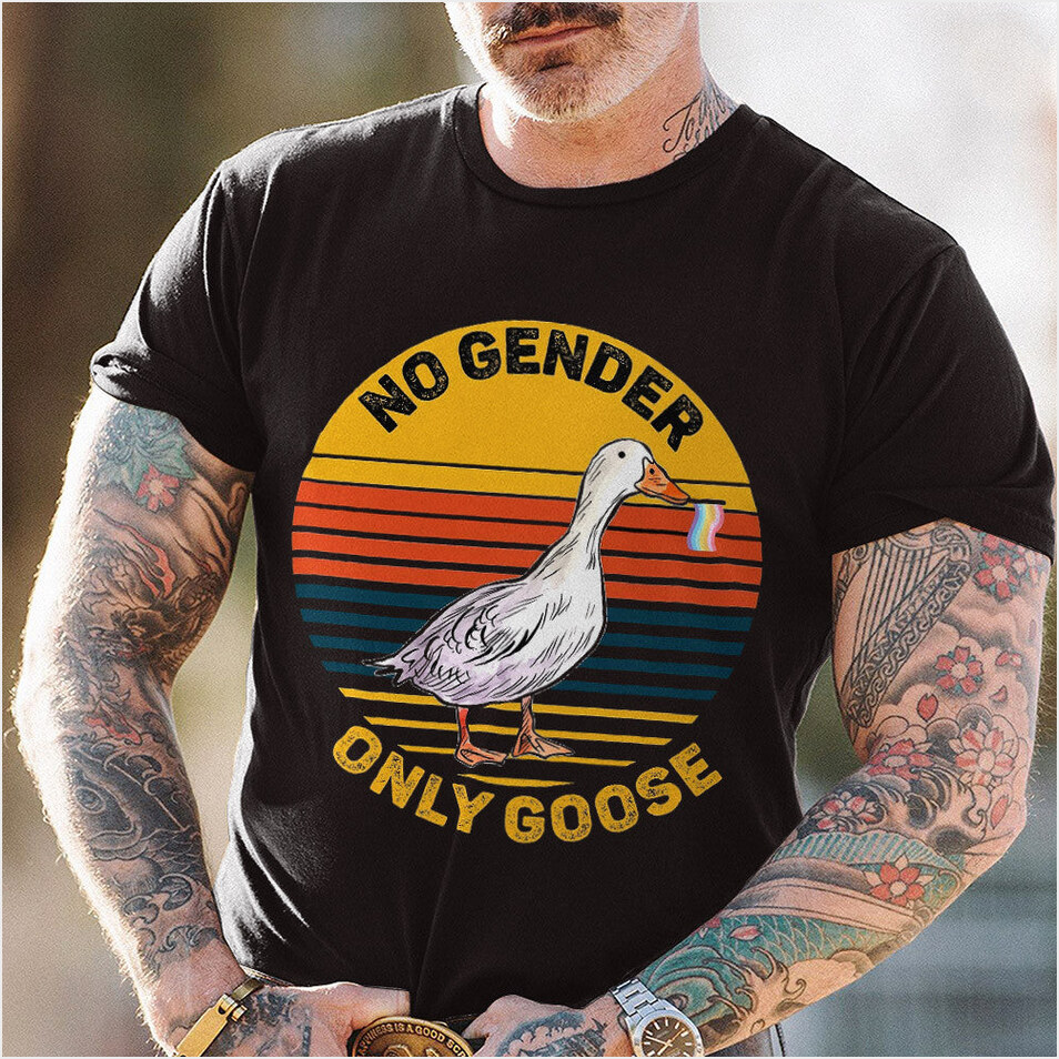 No Gender Only Goose Shirt Gender Neutral Pride Vintage T-Shirt Birthday Gifts For LGBT