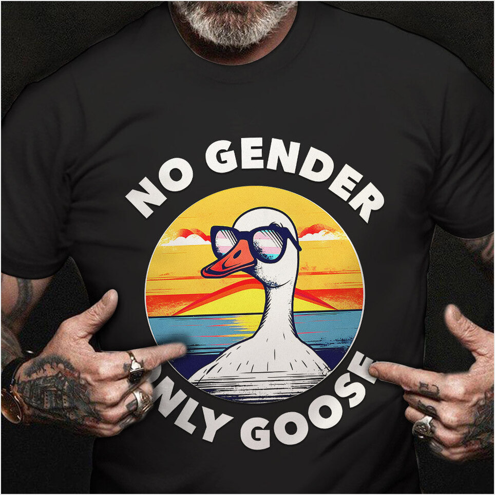 No Gender Only Goose T-Shirt Funny Design Non Binary Shirt Pride Month Birthday Gifts