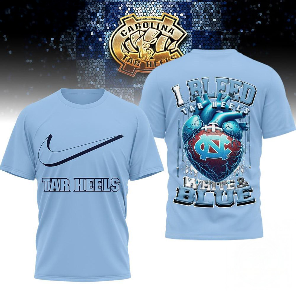 North Carolina Tar Heels 2025 NCAA I Bleed Shirt Fan Merch Football Related Gifts