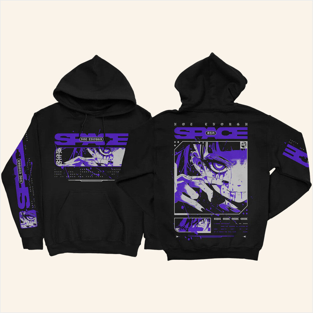 Not Enough Space Manga Black Hoodie Thriller Records Merch Birthday Gifts For Friends