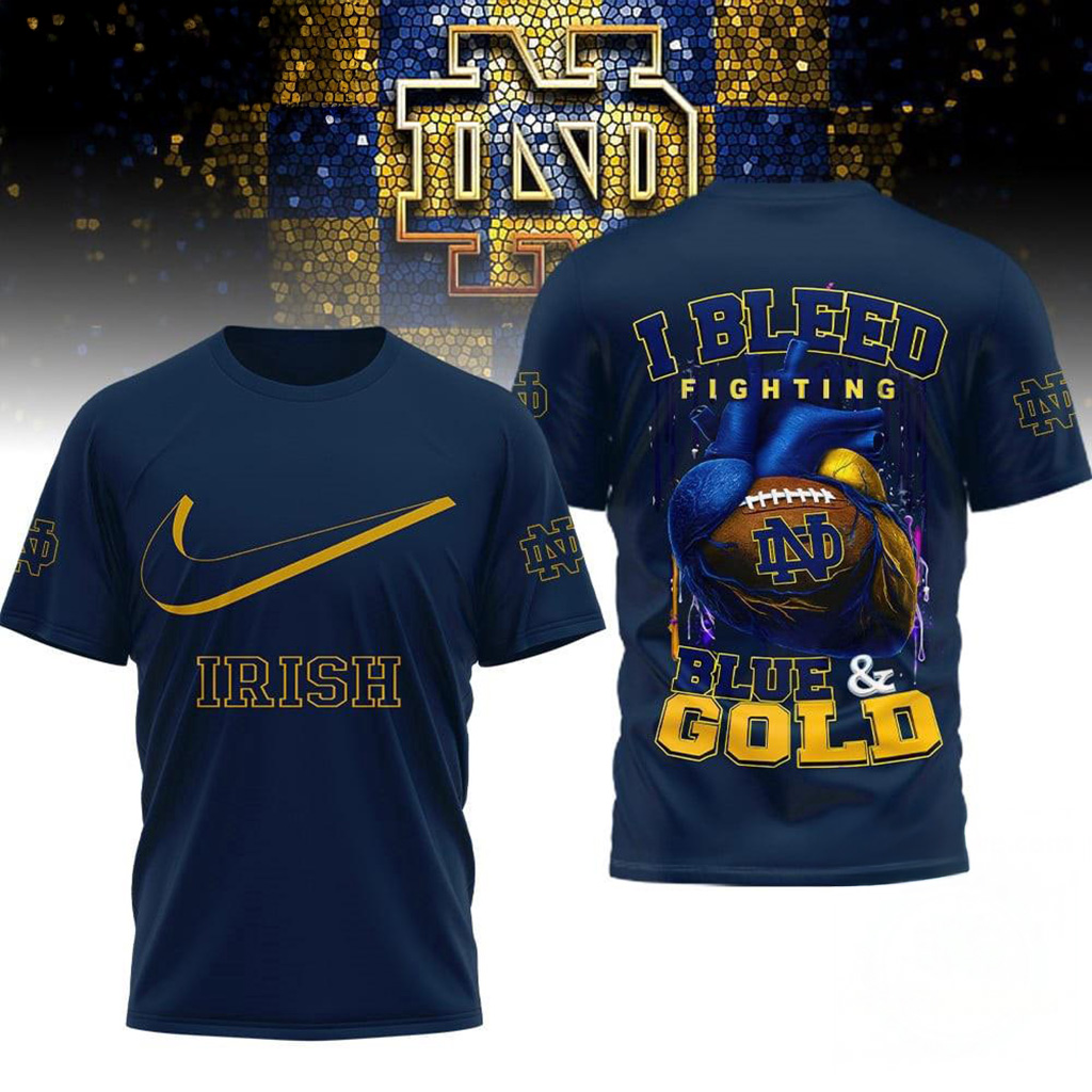Notre Dame Fighting Irish 2025 NCAA I Bleed Shirt Fan Mech Football Related Gifts