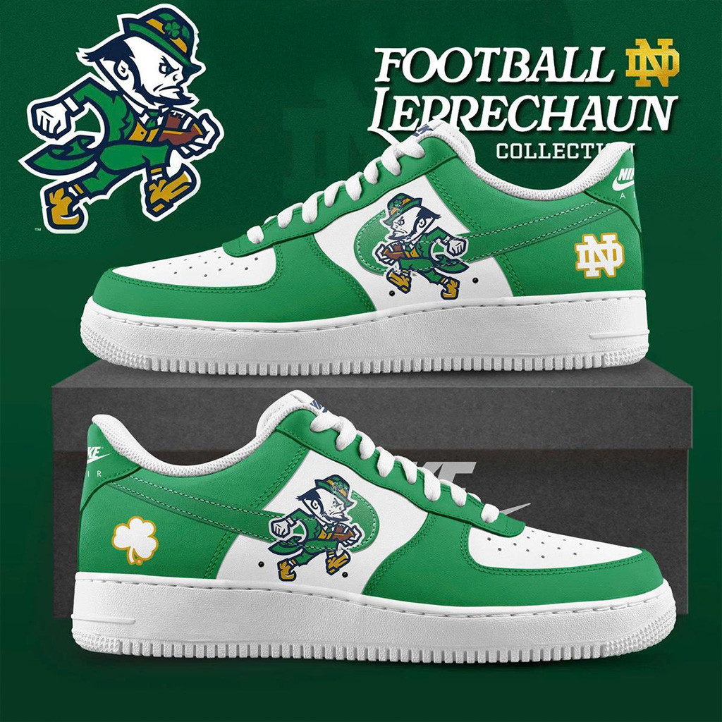 Notre Dame Fighting Irish Leprechaun New Logo 2025 Air Force 1 Shoes Fan Merch Gift For Him