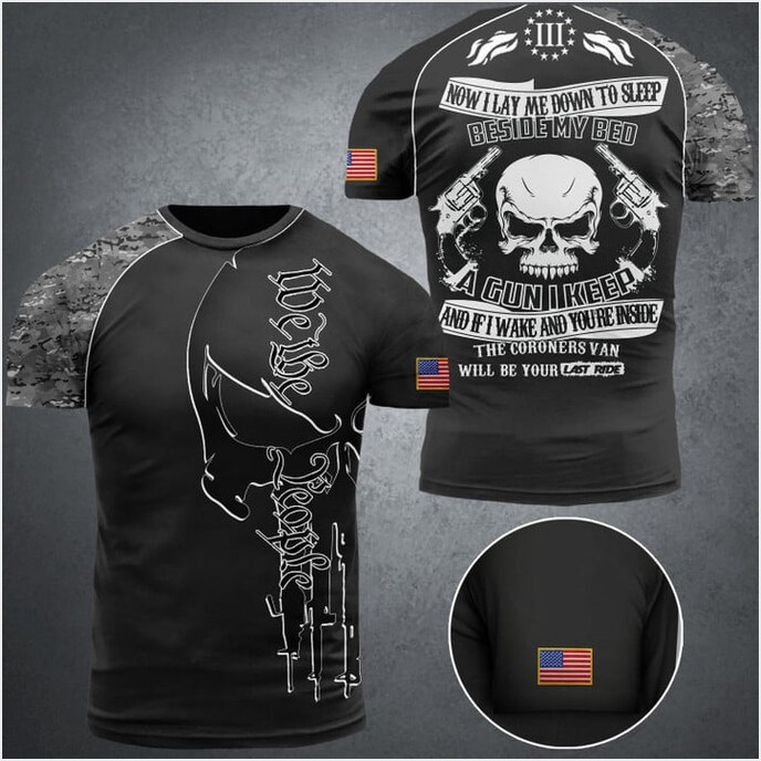 Now I Lay Me Down To Sleep Beside My Bed T-Shirt We The People Skull Camo Apparel Men's
