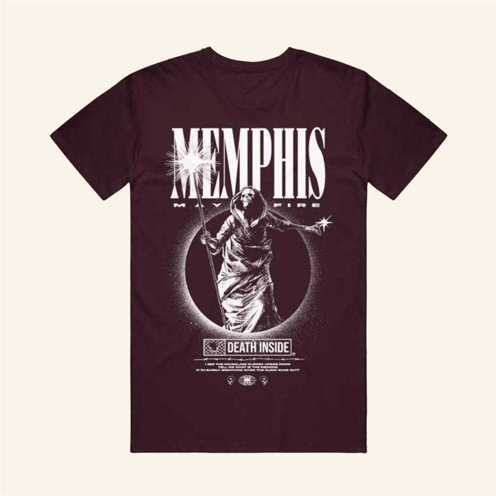 Now Merch Memphis May Fire Death Staff Oxblood T-Shirt Merch Dad Birthday Gifts BFF Gifts