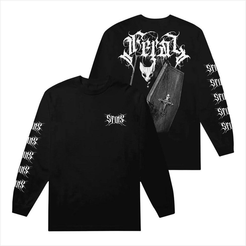 now Merch Sfinx Coffin Black Long Sleeve T-Shirt Merch Birthday Gifts For Dad Best Friend Gifts