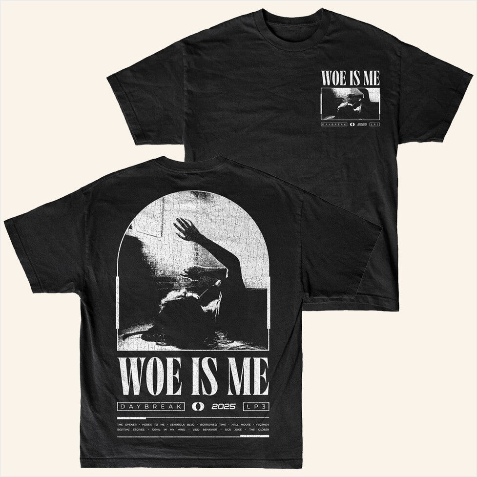 now Merch Woe Is Me Lp3 Black T-Shirt Merch Unique Birthday Gifts For Boyfriend BFF Gifts