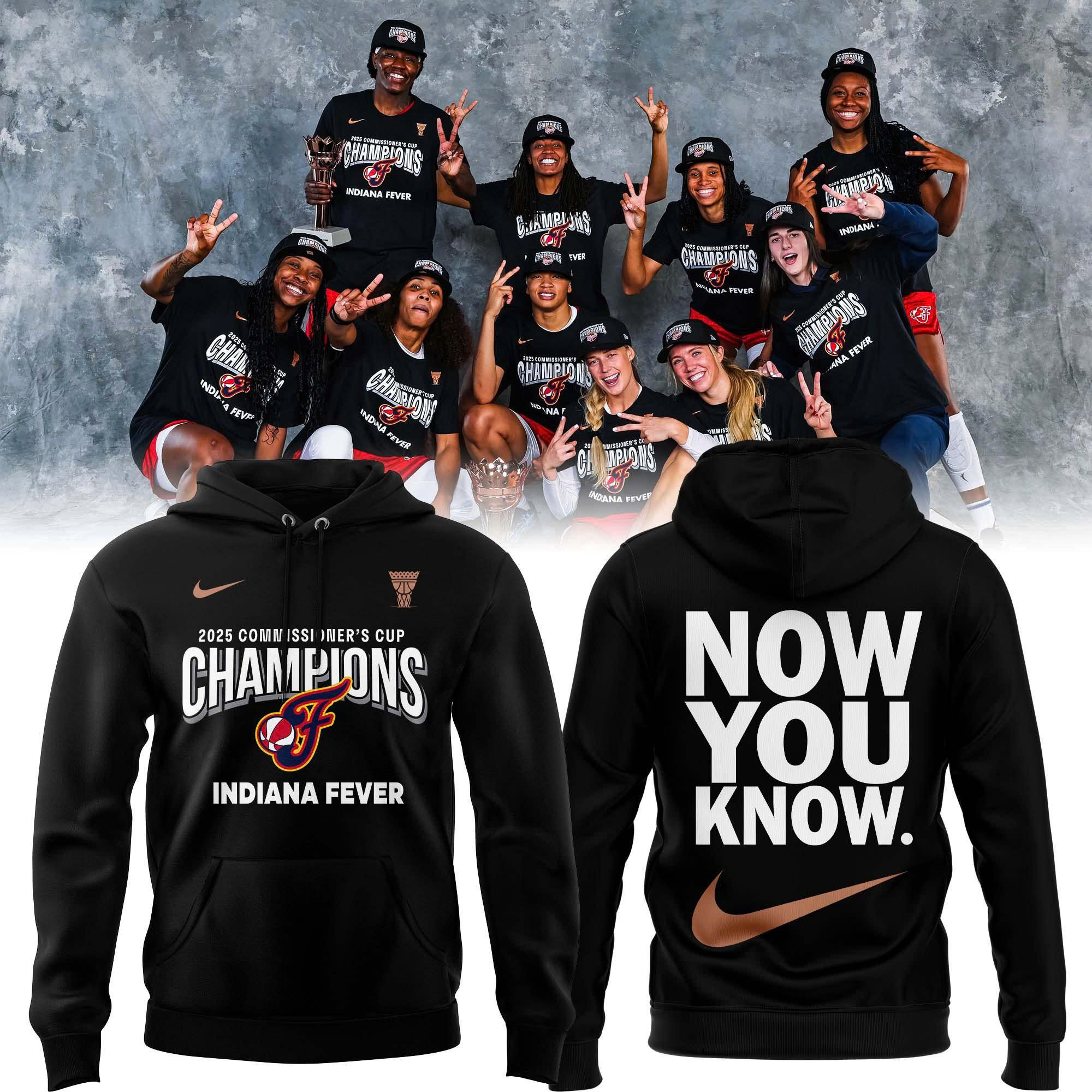 Now You Know 2025 Wnba Commissioners Cup Champions Hoodie Gifts For Fans