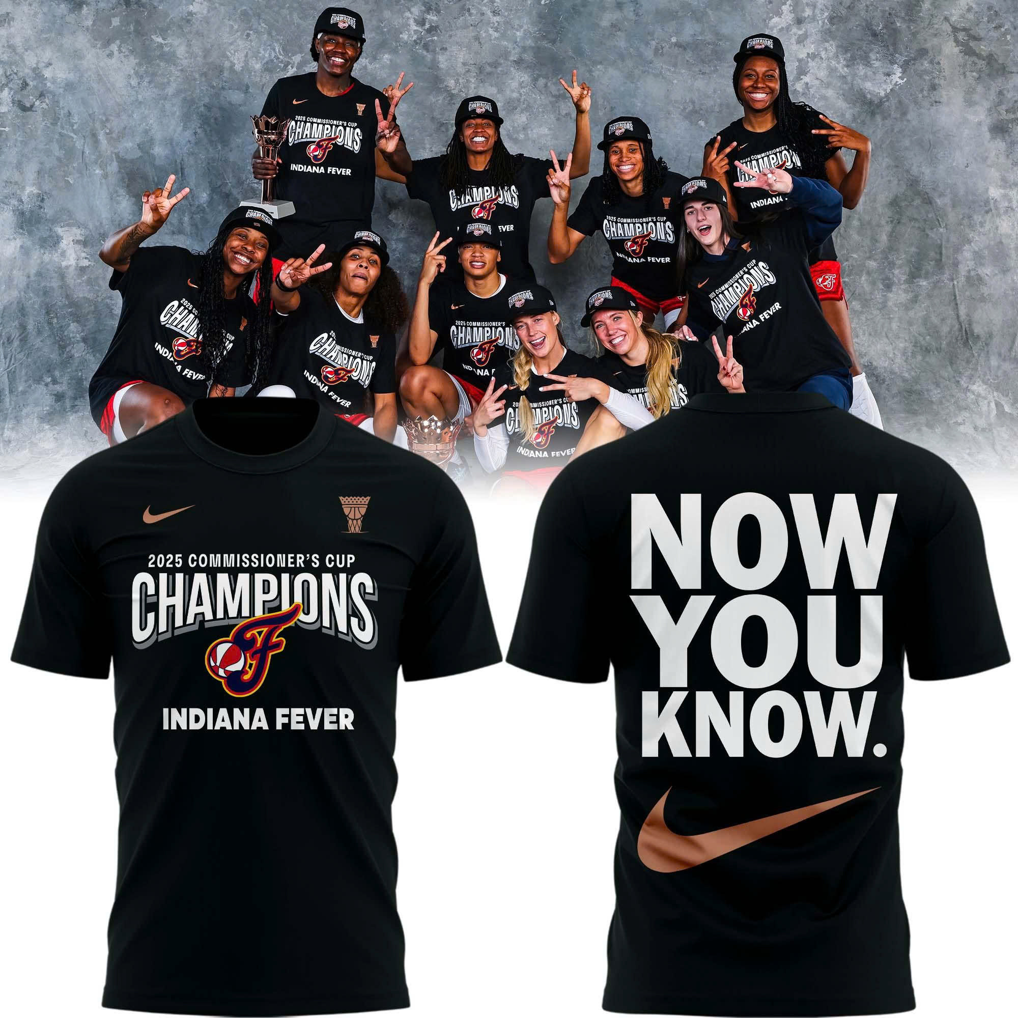 Now You Know 2025 Wnba Commissioners Cup Champions T-Shirt Gifts For Fans