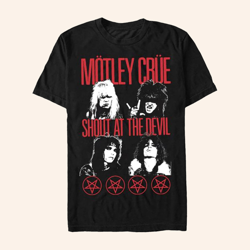 Nuclear Blast Merch Motley Crue Shout At The Devil Faces T-Shirt Gifts For Fans
