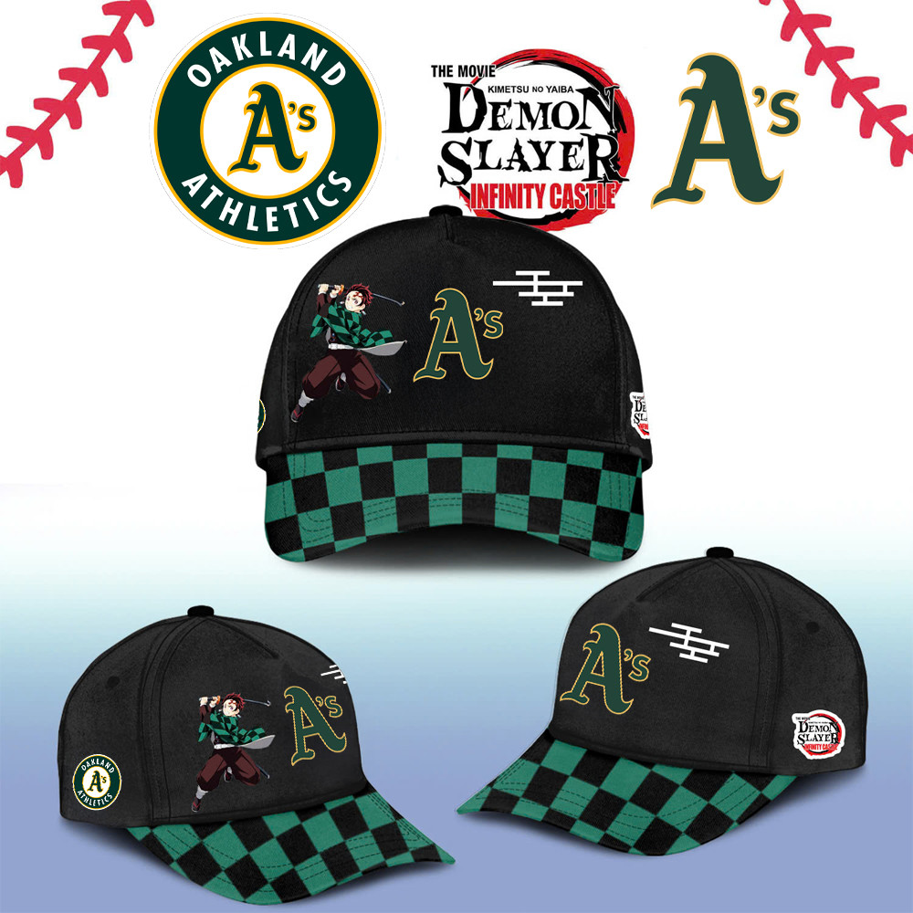 Oakland Athletics Demon Slayer Tanjiro Cap 2025 Gift Ideas For Baseball Fans
