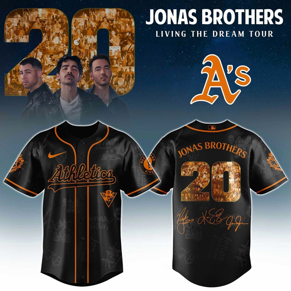 Oakland Athletics X Jonas Brothers Living The Dream Tour 2025 Jersey Athletics Merch Fan Gifts