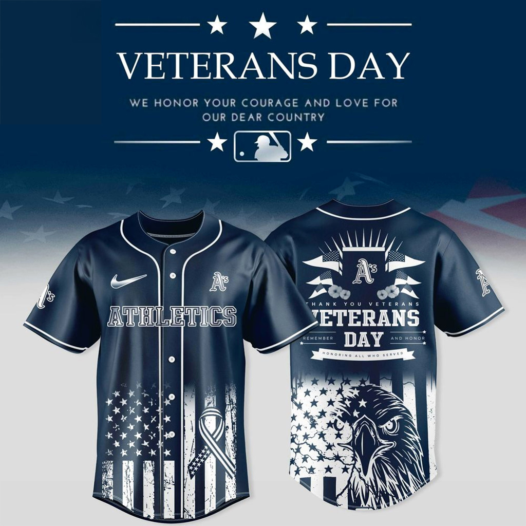 Oakland Athletics X Veterans Day 2025 Jersey Oakland Athletics Merch Gifts For Baseball Fans